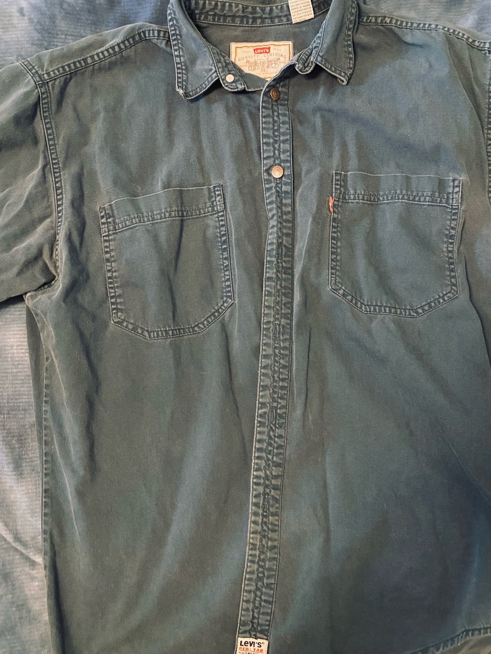 Levi's Men's Teal Button-Front Workshirt Jacket
